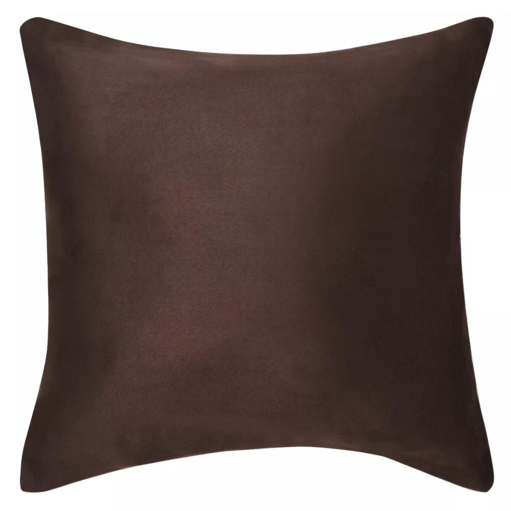 Cushion Covers 4 pcs 80x80 cm Polyester Faux Suede Brown